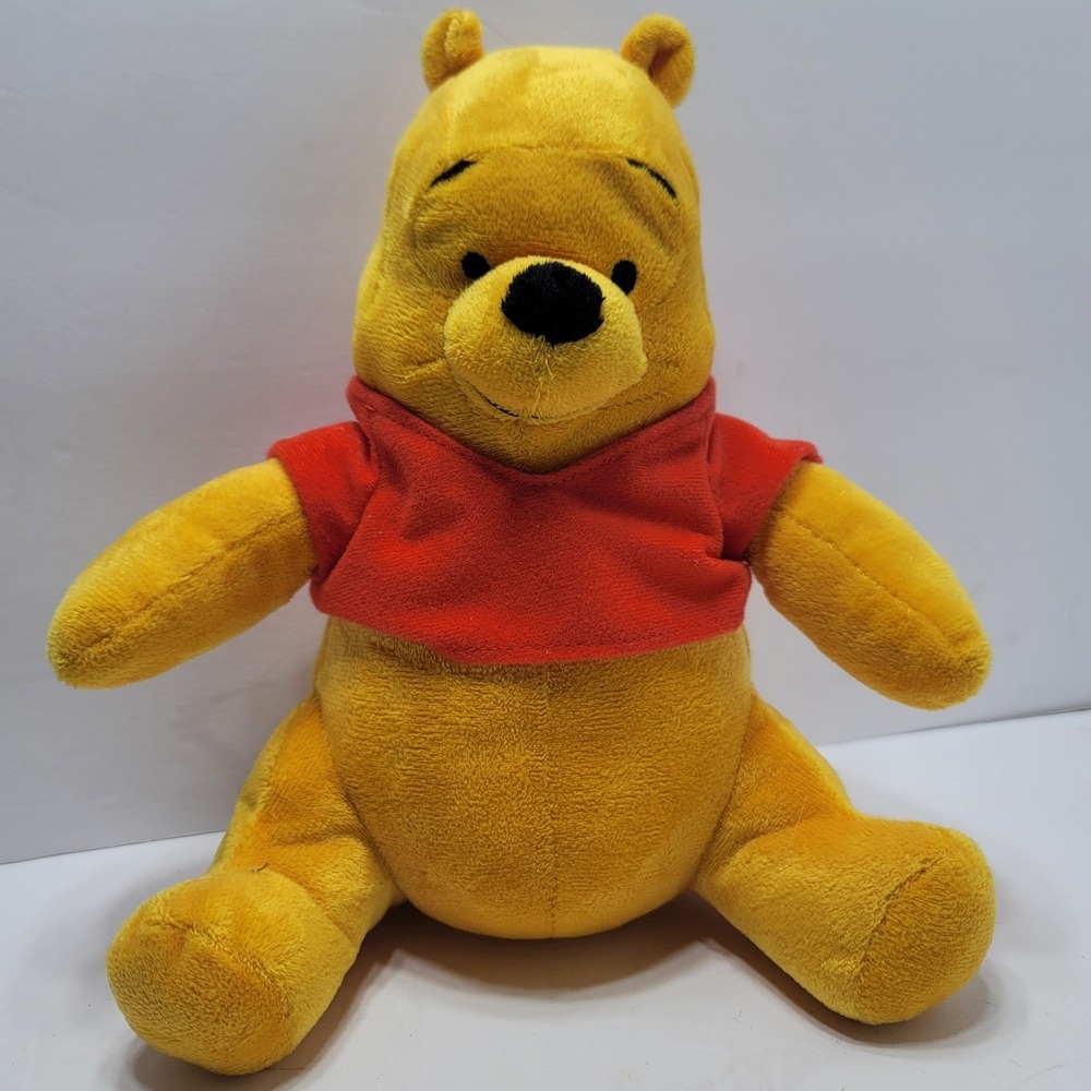 Disney Winnie the Pooh Plush Stuffed Animal Just Play Yellow Red Shirt 3164KM01